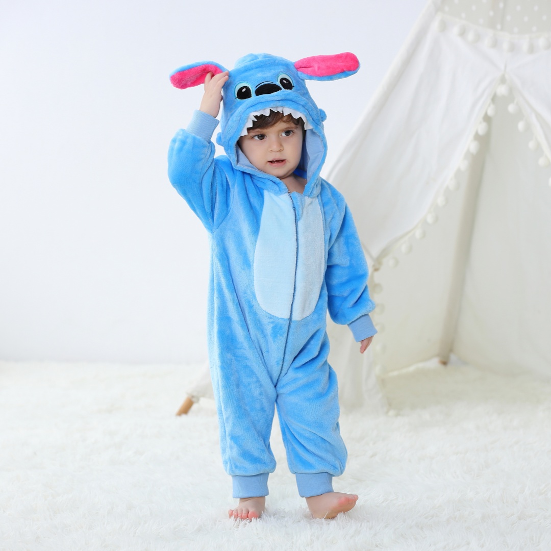 Spiderman Jumpsuit Kids - Romper Kartun Stitch Kigurumi Bayi, Jumpsuit