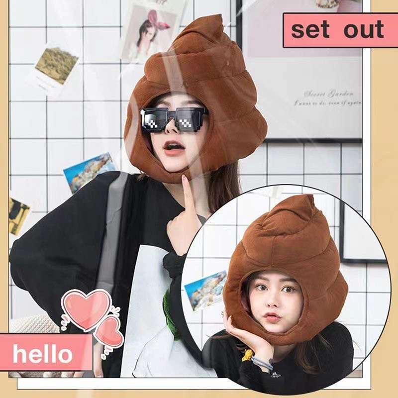 Fake Poop Gag Gift - Topi Boneka Bentuk Kotoran Lucu dan
