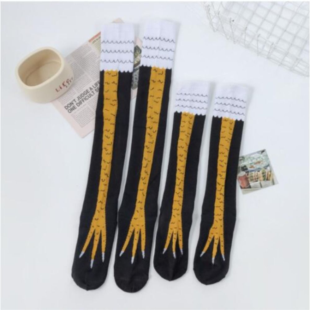 Funny Chicken Leg Socks - Kaus kaki ayam tabung tinggi katun