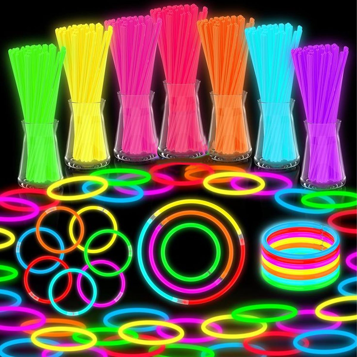 Glow In The Dark Party Glasses - 15/35 Buah Set Tongkat Cahaya -