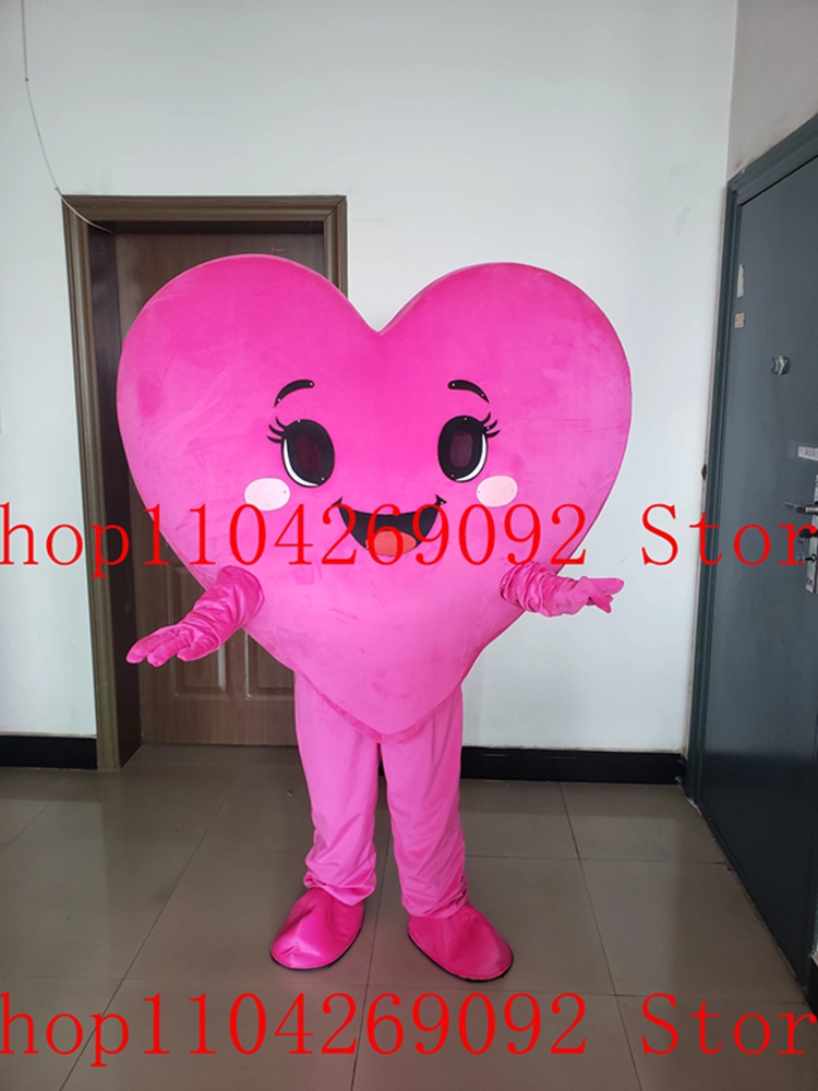 Costumes - Kostum Maskot Hati Merah Muda yang