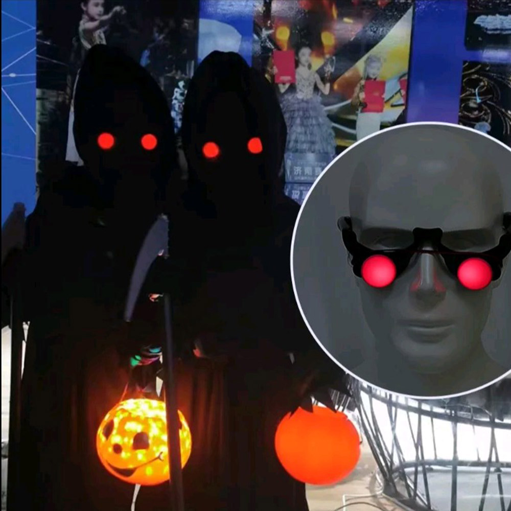 Glow In The Dark Party Glasses - Kacamata merah horor Halloween, properti kacamata