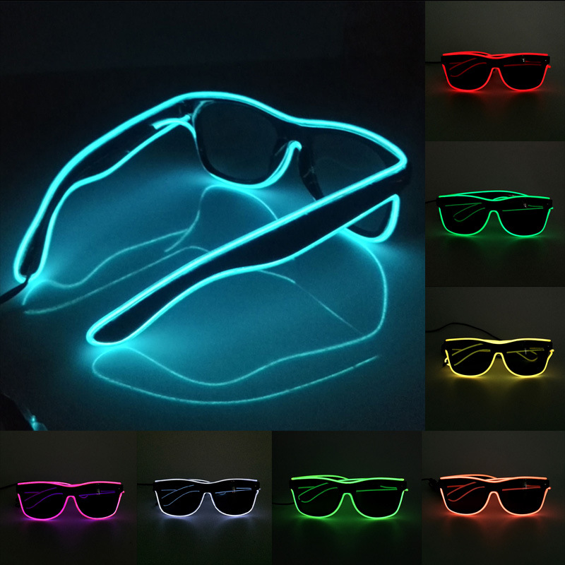 Glow In The Dark Party Glasses - 1 buah kacamata Led kawat EL