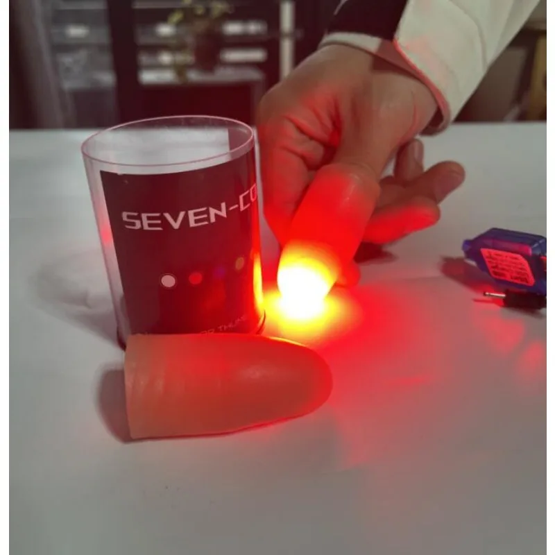 Tujuh Warna Lampu LED Ujung Ja - Thumb Tip Magic Trick Set ulasan dan harga