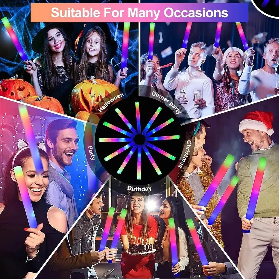 Tongkat Pijar LED 100 Buah, To - Flashing Led Foam Sticks Party ulasan dan harga