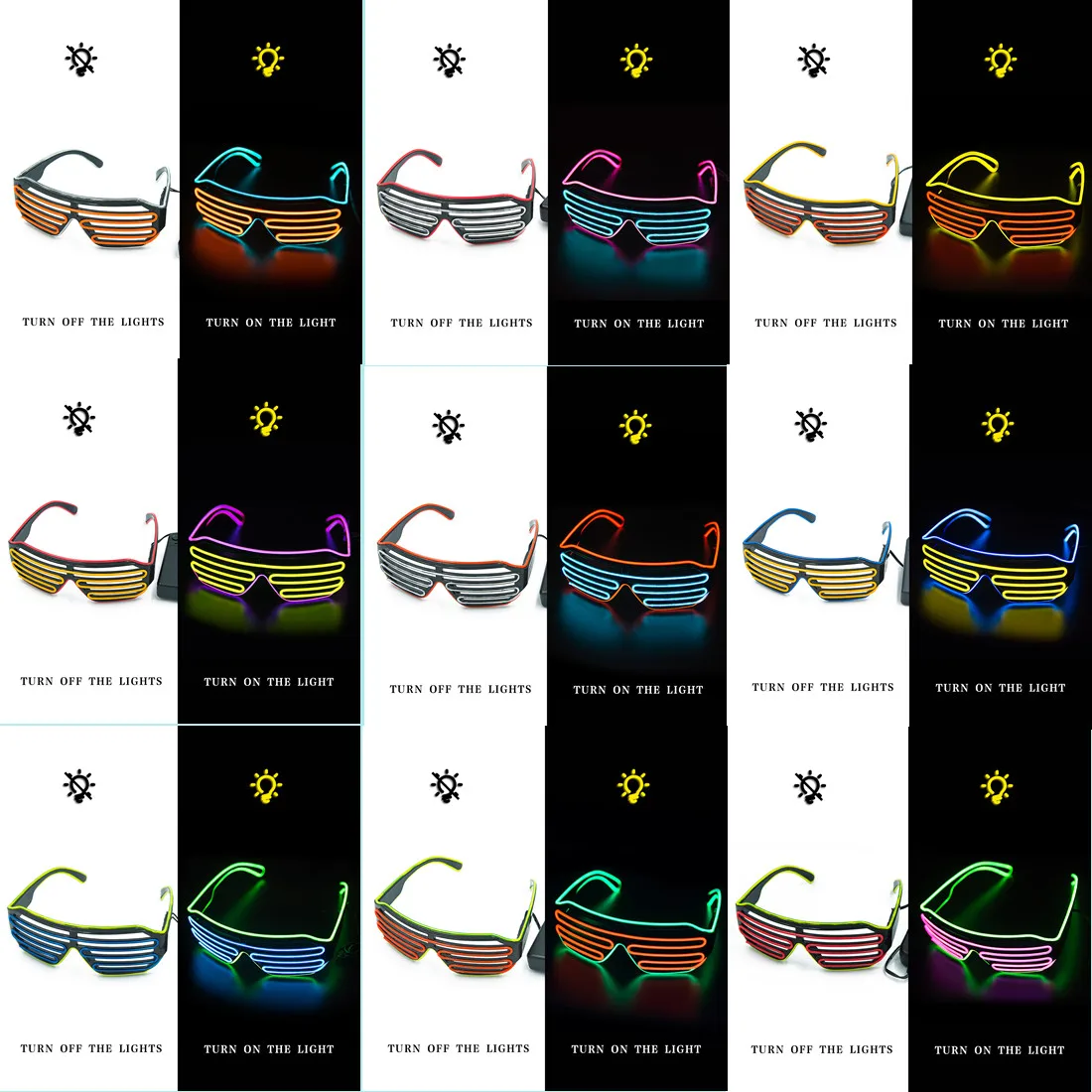 Kacamata Bercahaya LED Gafas K - Glow In The Dark Party Glasses ulasan dan harga