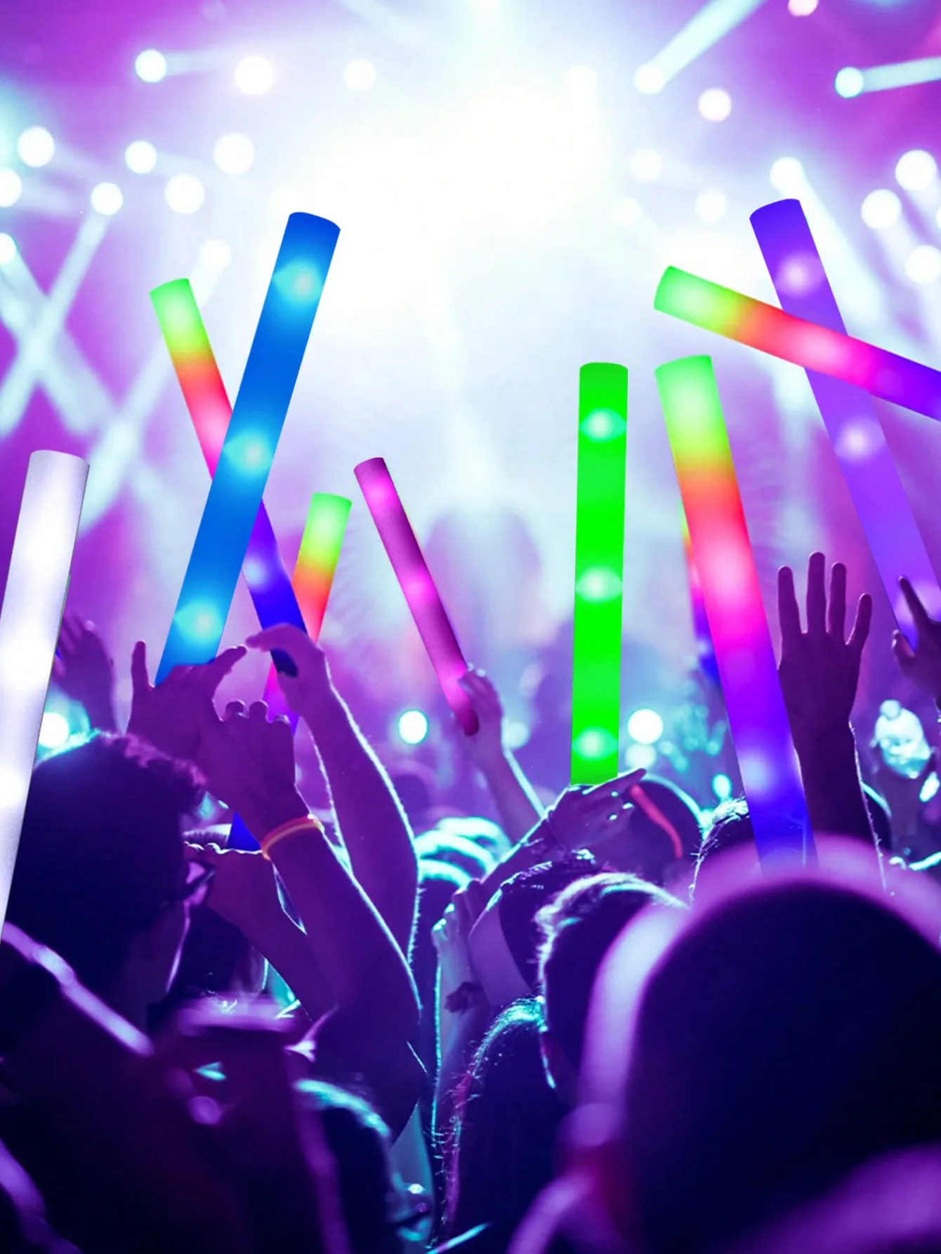 20/30 Buah Tongkat Cahaya Busa - Flashing Led Foam Sticks Party ulasan dan harga