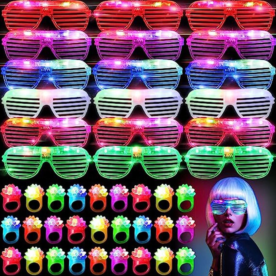 10-50buah kacamata LED kacamat - Glow In The Dark Party Glasses ulasan dan harga