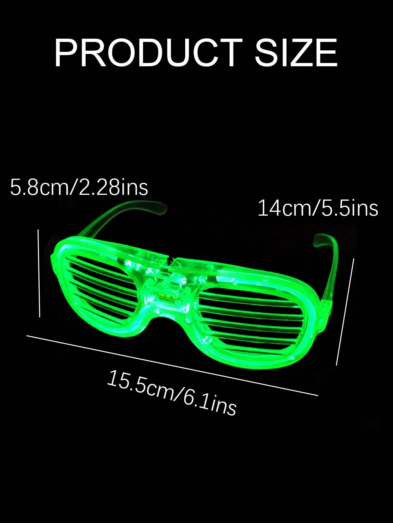 Kacamata lampu Led, 5/10 buah  - Glow In The Dark Party Glasses ulasan dan harga