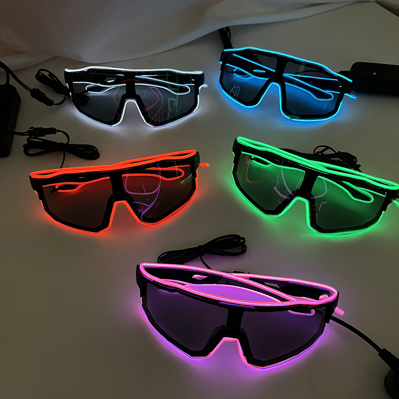 Kacamata LED Anti Angin Keren, - Glow In The Dark Party Glasses ulasan dan harga