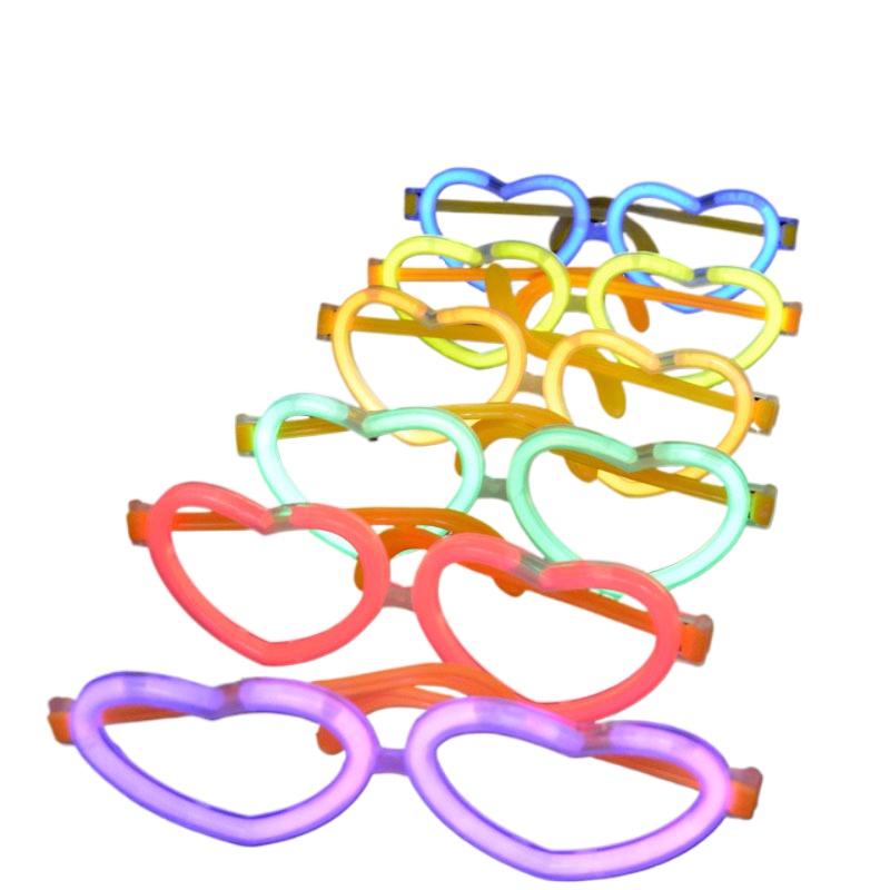 20 Set Kacamata Hati Bercahaya - Glow In The Dark Party Glasses ulasan dan harga