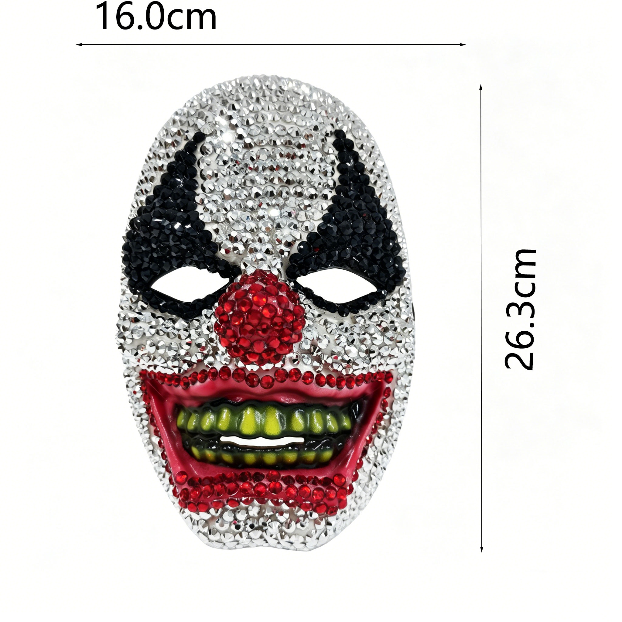 Topeng Badut Bertabur Rhinesto - Led Purge Mask Halloween ulasan dan harga
