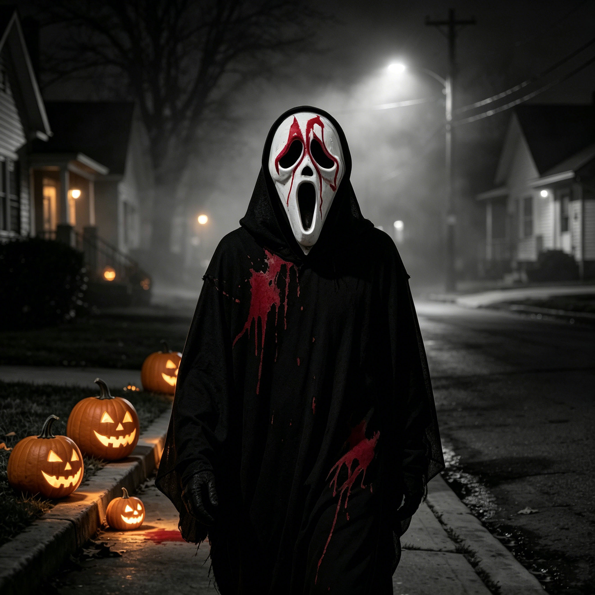 Topeng Horor Hantu dengan Tudu - Led Purge Mask Halloween ulasan dan harga