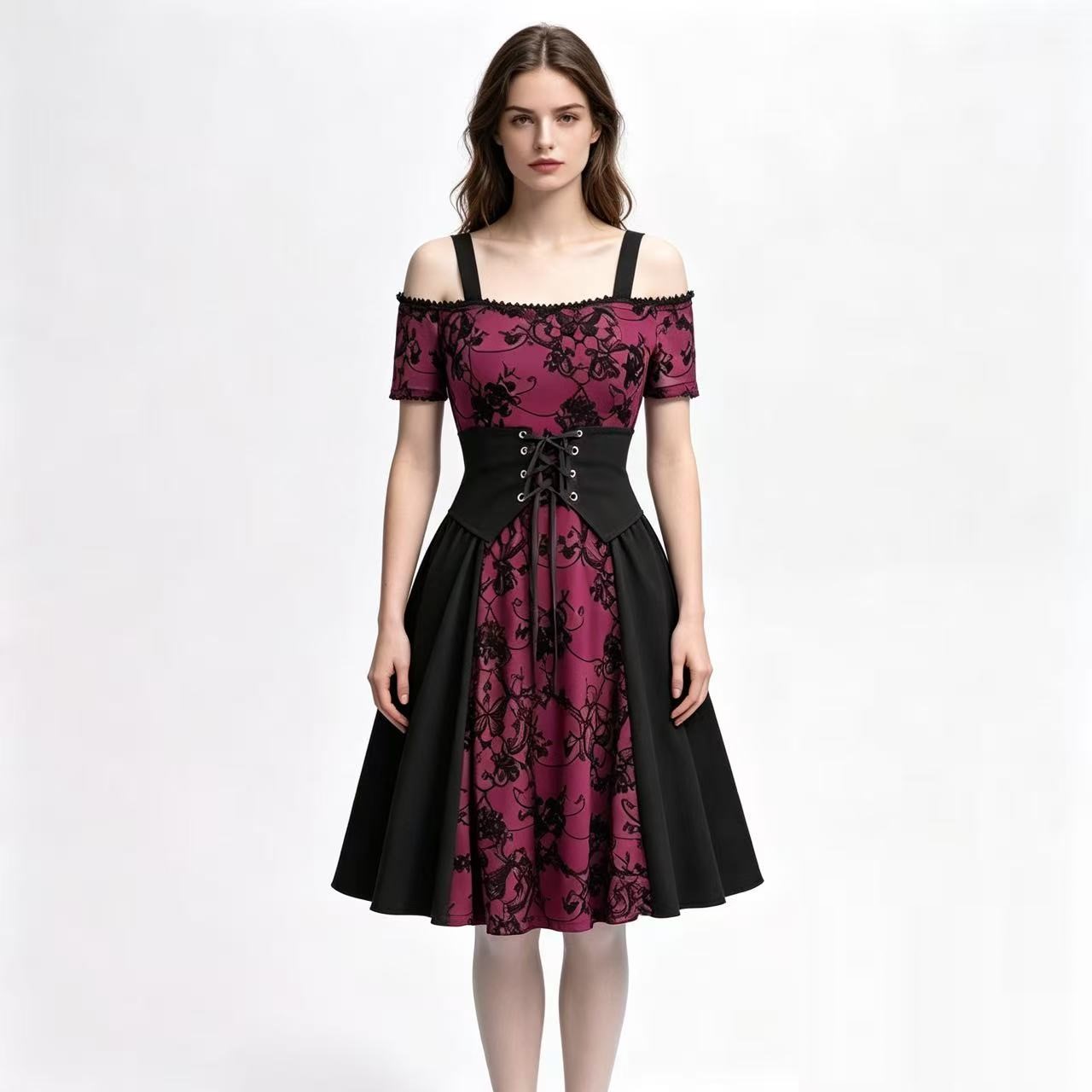 Gaun Tank Wanita Bergaya Gothi - Medieval Renaissance Dress Women ulasan dan harga
