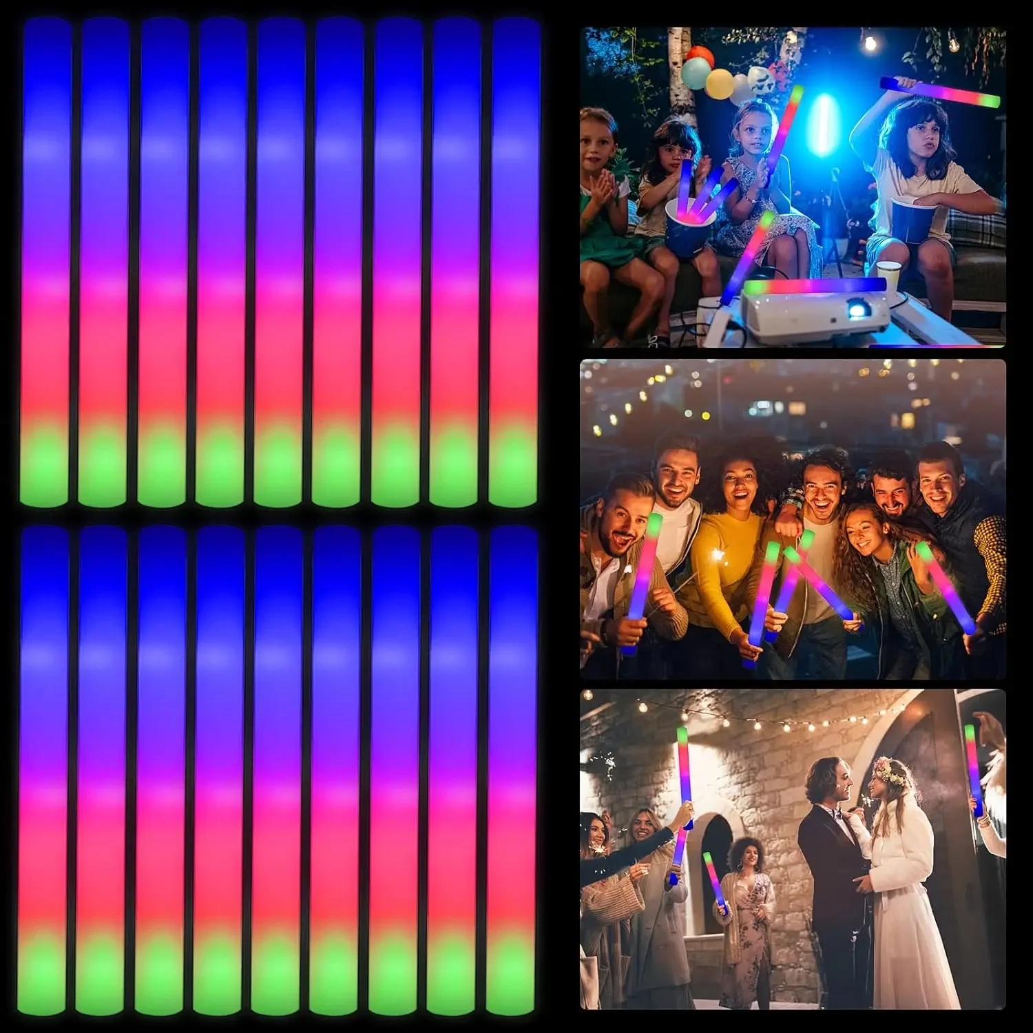 2Z-50PCS Tongkat Busa LED Berc - Flashing Led Foam Sticks Party ulasan dan harga