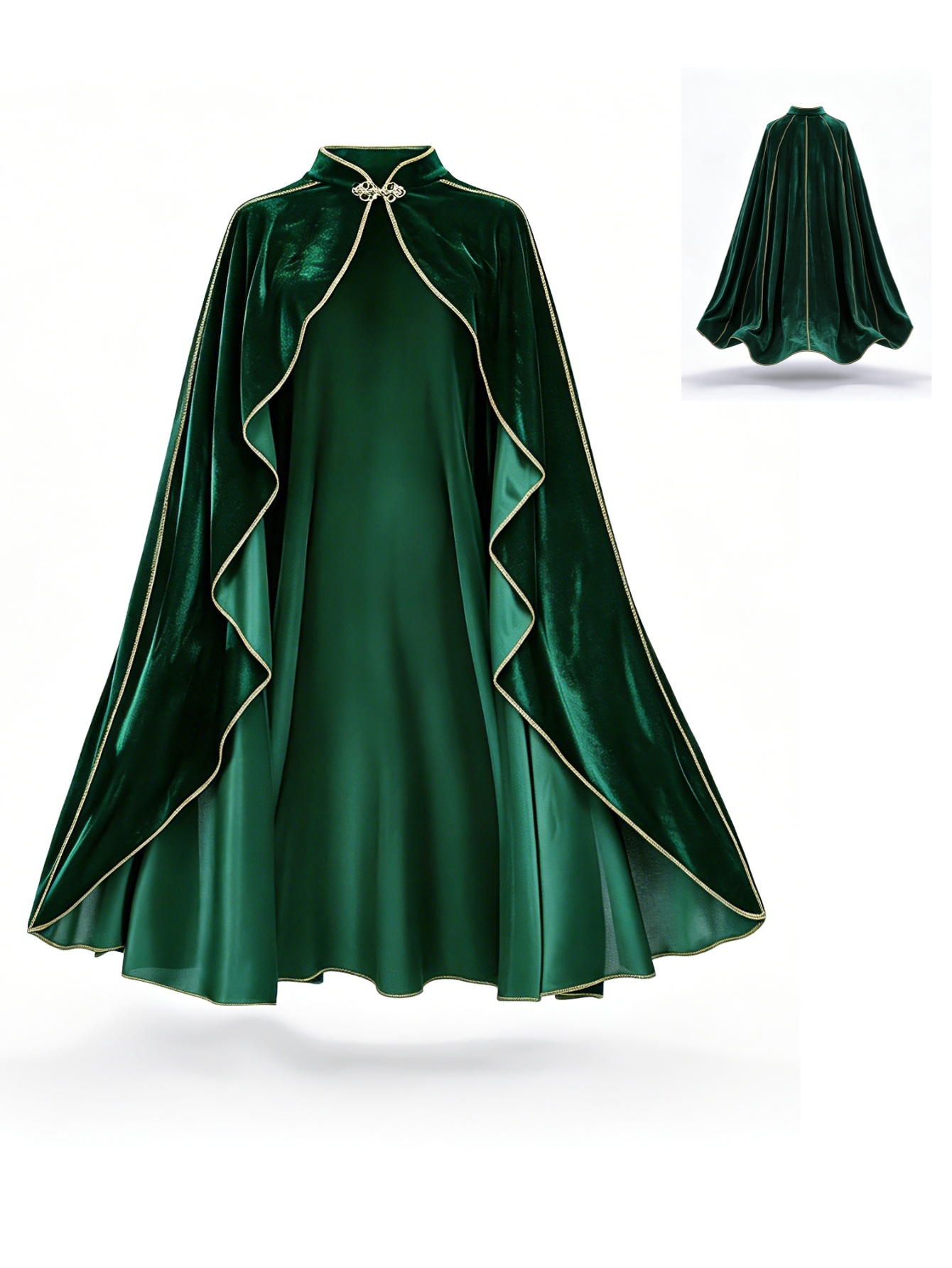 Jubah Beludru Hijau Vintage Wa - Medieval Renaissance Dress Women ulasan dan harga