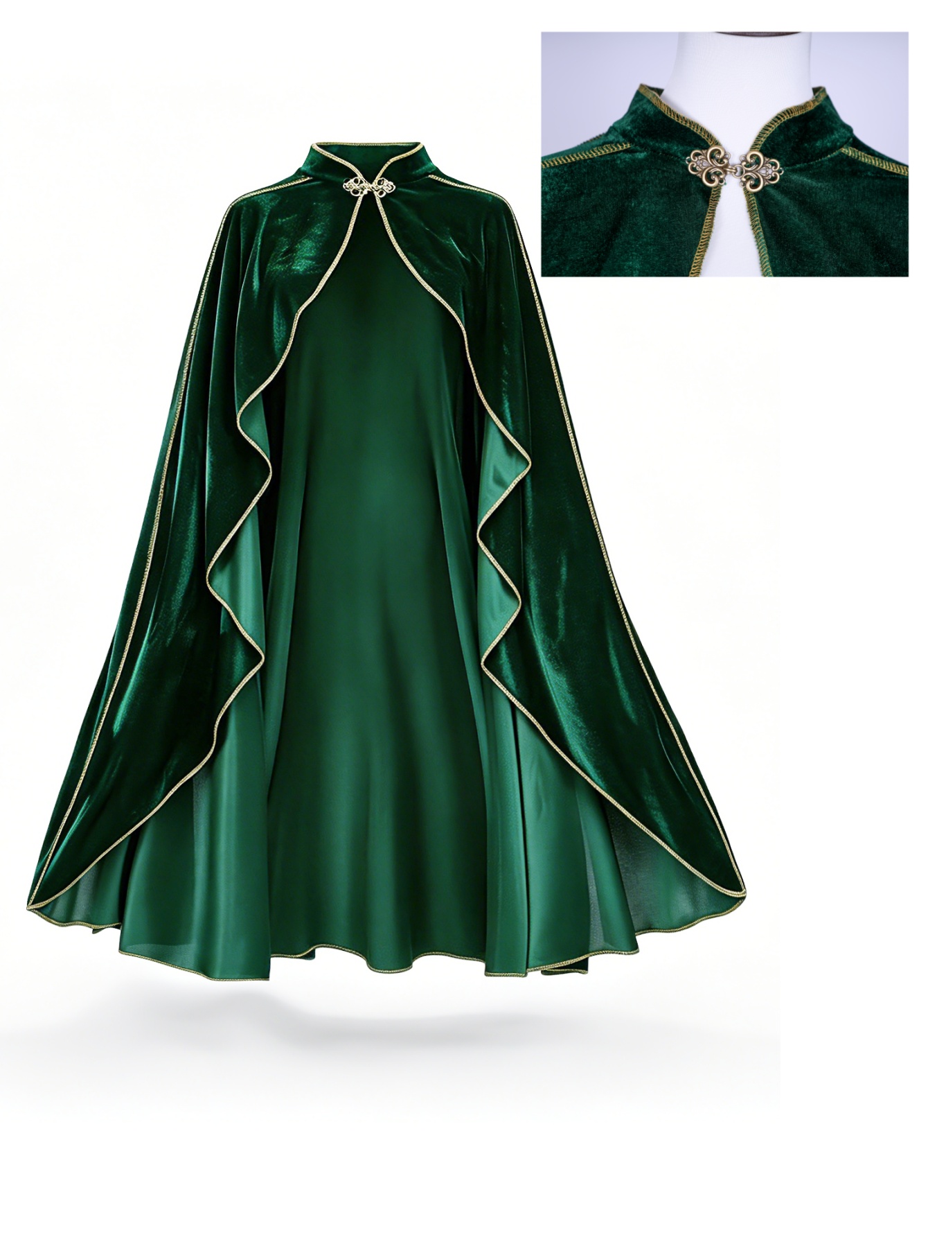 Jubah Beludru Hijau Vintage Wa - Medieval Renaissance Dress Women ulasan dan harga