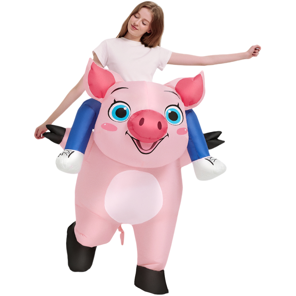 Kostum Babi Tiup Merah Muda Ba - Inflatable Dinosaur Costume Adult ulasan dan harga