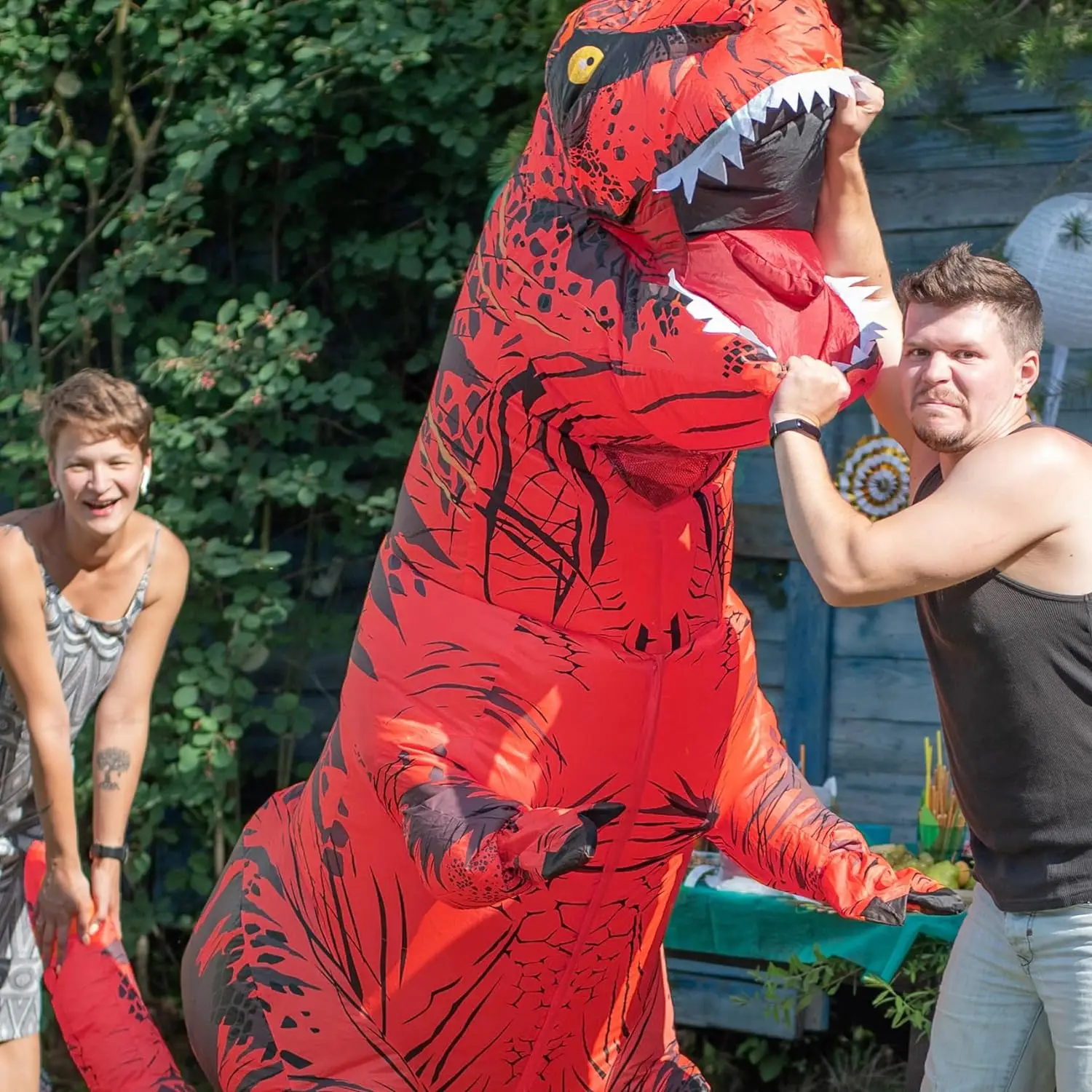 Kostum Dinosaurus Tiup Tyranno - Inflatable Dinosaur Costume Adult ulasan dan harga