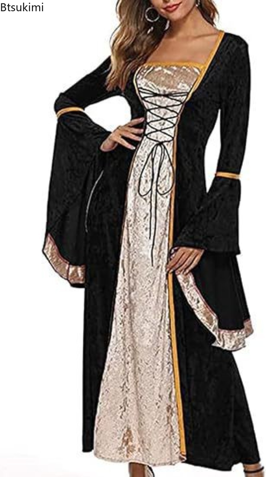Gaun Kostum Retro Abad Perteng - Medieval Renaissance Dress Women ulasan dan harga