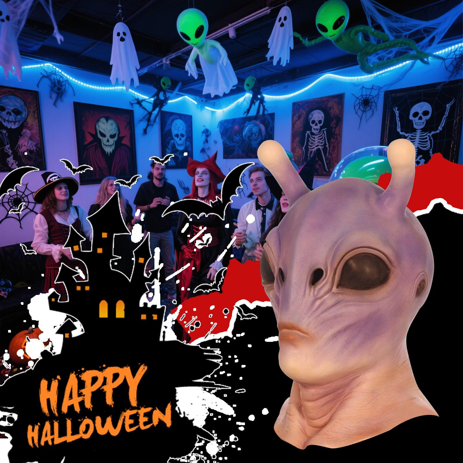 Topeng Alien Halloween Realist - Latex Alien Mask Realistic ulasan dan harga